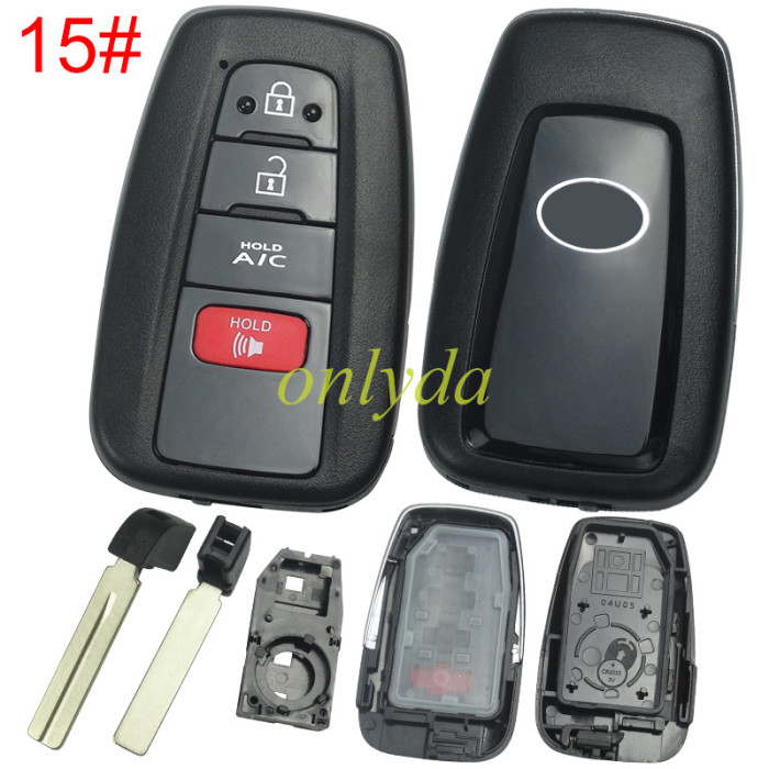 For Toyota remote key blank with blade with badge , the blade switch on the back-shell-part