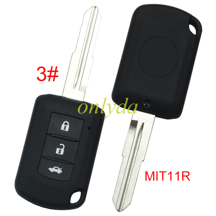 For Mitsubishi  upgrade remote key blank with MIT11R blade with badge , pls choose button model