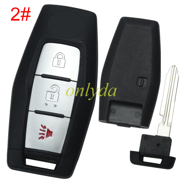 For Mitsubishi 2/2+1/3/3+1 button remote key shell with badge(please choose button )