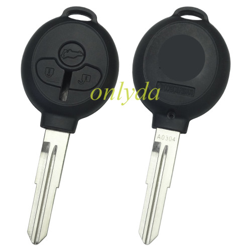 For Mitsubishi 3 button remote key shell with badge