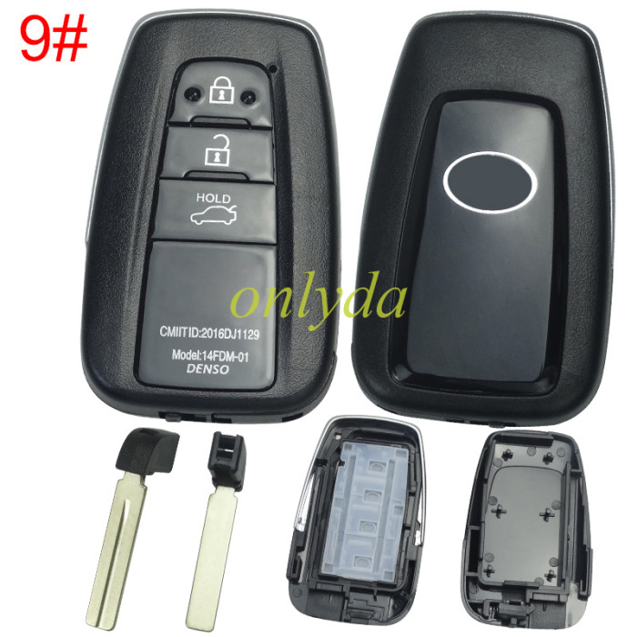 For Toyota remote key blank with blade,Back cover with badge , pls choose button model