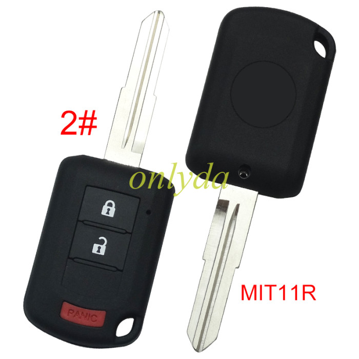 For Mitsubishi  upgrade remote key blank with MIT11R blade with badge , pls choose button model