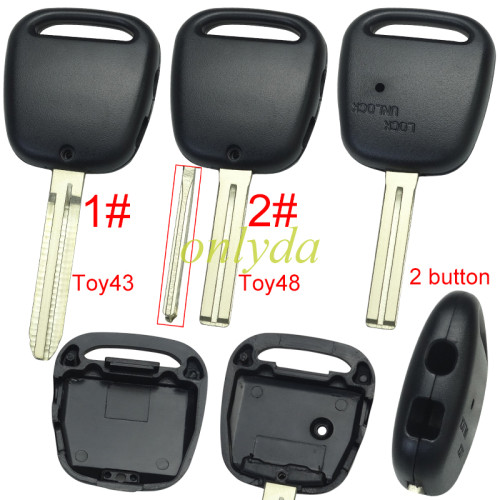 For Toyota 2 button remote key with light hole without badge, pls choose blade model