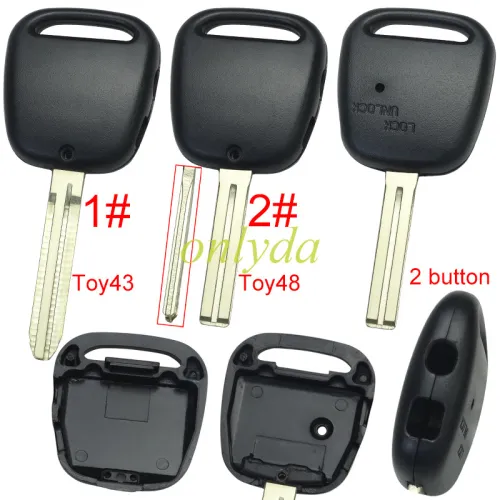 For Toyota 2 button remote key with light hole without badge, pls choose blade model