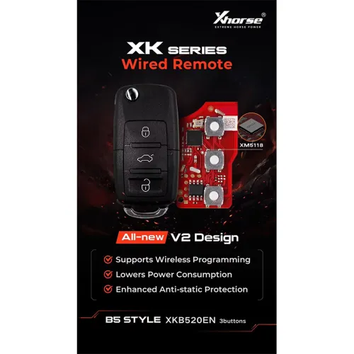 Xhorse XKB520EN 3buttons Universal Flip Wire Remote