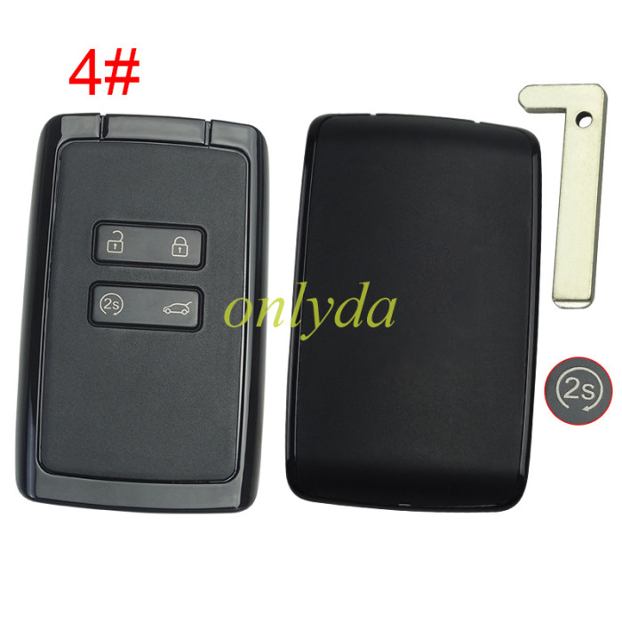 For Renault 4 button remote key case with blade without badge ,pls choose model