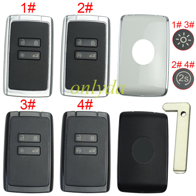 For Renault 4 button remote key case with blade with badge ,pls choose model