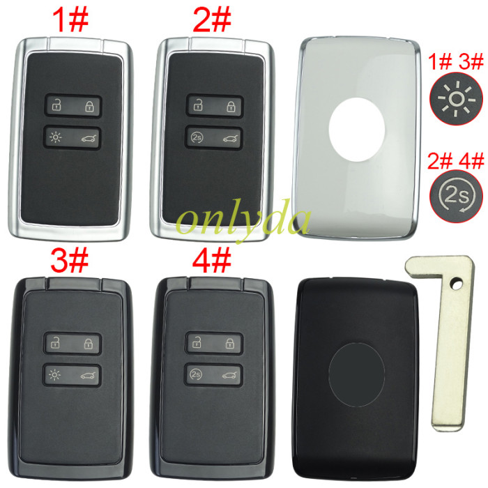 For Renault 4 button remote key case with blade with badge ,pls choose model