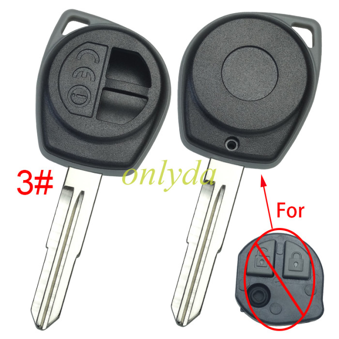 For Suzuki 2 button remote key blank with blade with badge , pls choose blade model