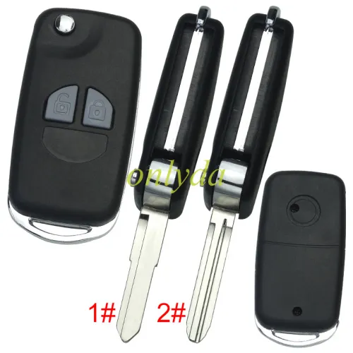 For Suzuki Modified flip key shell 2 button with badge, pls choose blade model
