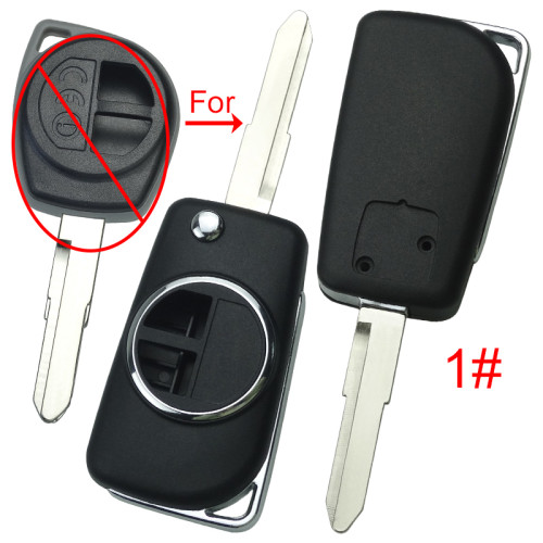 For Suzuki Modified flip key shell 2 button with badge, pls choose blade model