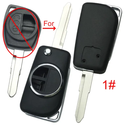 For Suzuki Modified flip key shell 2 button with badge, pls choose blade model