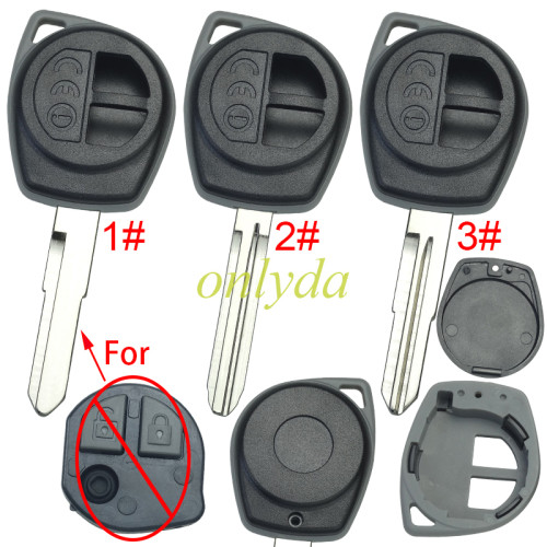 For Suzuki 2 button remote key blank with blade with badge , pls choose blade model