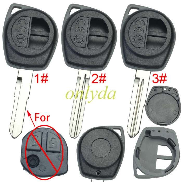 For Suzuki 2 button remote key blank with blade with badge , pls choose blade model