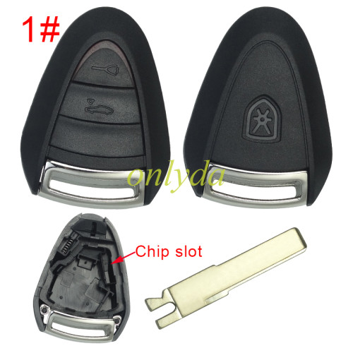 For  Porsche remote key blank with blade with badge  , pls choose button model