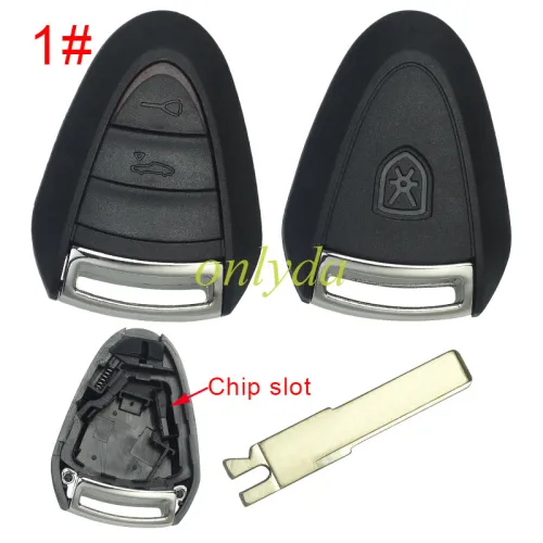 For  Porsche remote key blank with blade with badge  , pls choose button model