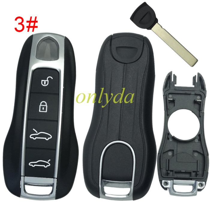 For Porsche remote key blank  with badge , pls choose button model