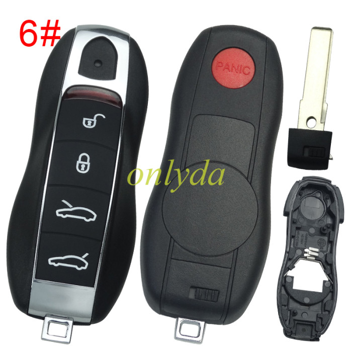 For Porsche remote key blank with badge , pls choose button model