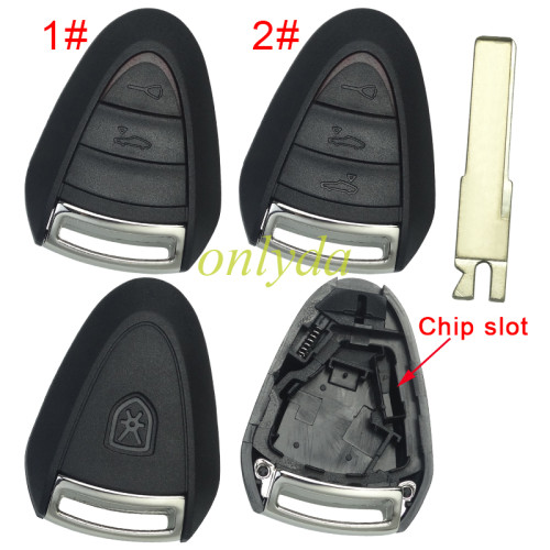 For  Porsche remote key blank with blade with badge  , pls choose button model