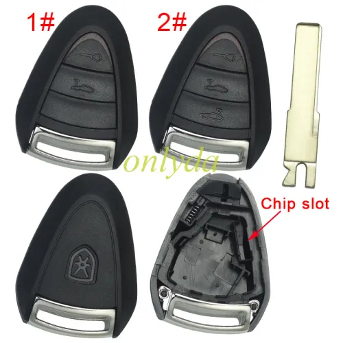 For  Porsche remote key blank with blade with badge  , pls choose button model