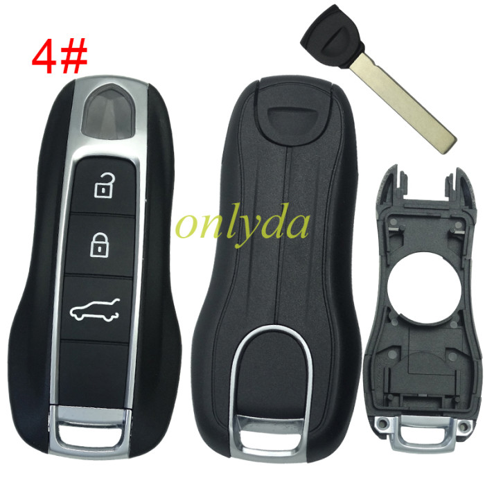For Porsche remote key blank  with badge , pls choose button model