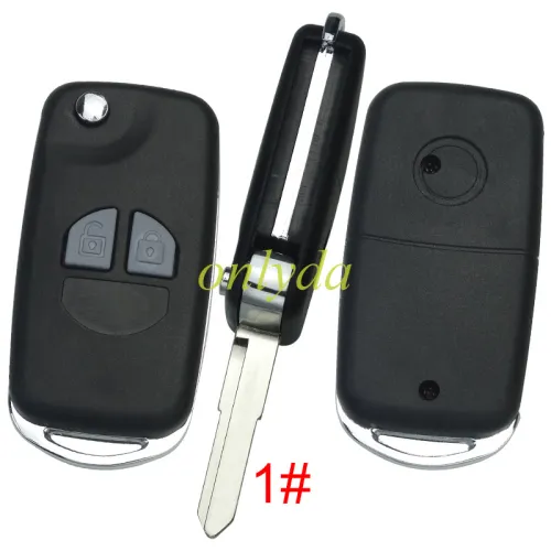 For Suzuki Modified flip key shell 2 button with badge, pls choose blade model