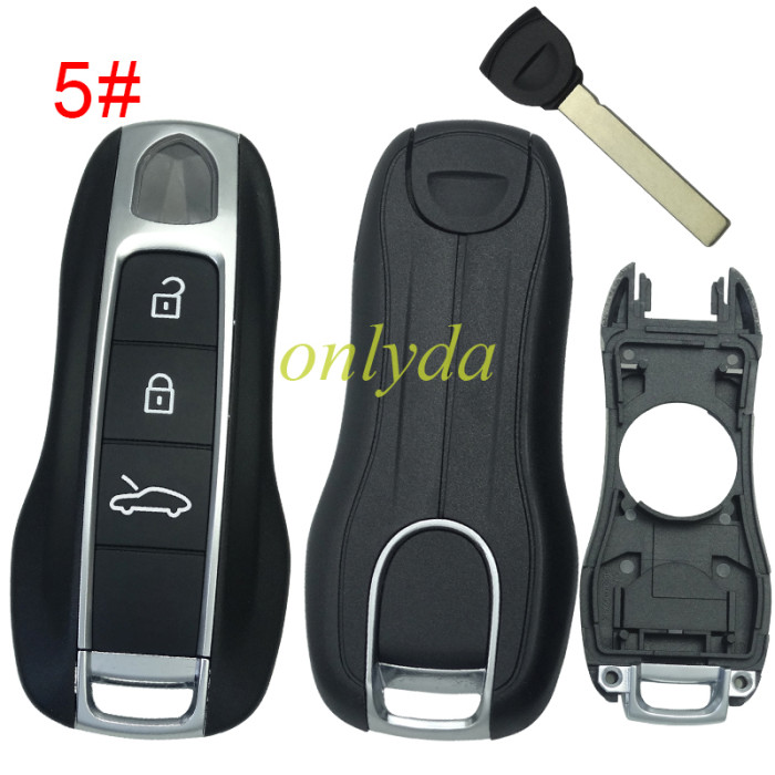 For Porsche remote key blank  with badge , pls choose button model