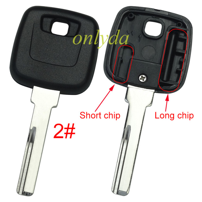For Volvo  transponder key blank (can put TPX long chip）without badge