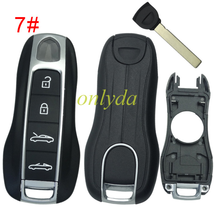 For Porsche remote key blank  with badge , pls choose button model