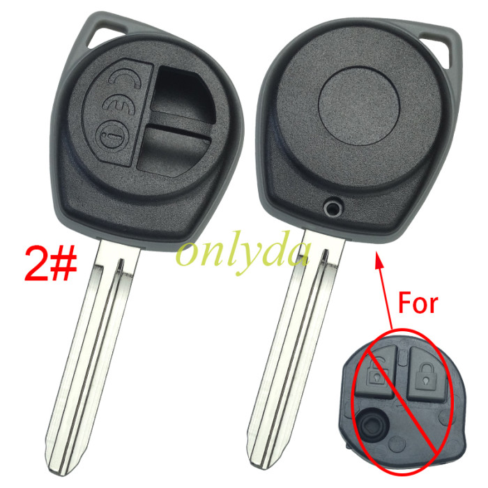 For Suzuki 2 button remote key blank with blade with badge , pls choose blade model