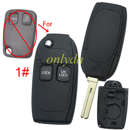 For Volvo modified flip remote   key shell ， pls choose button model