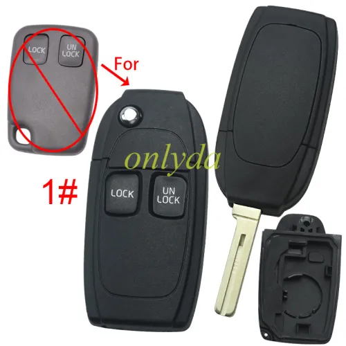 For Volvo modified flip remote   key shell ， pls choose button model