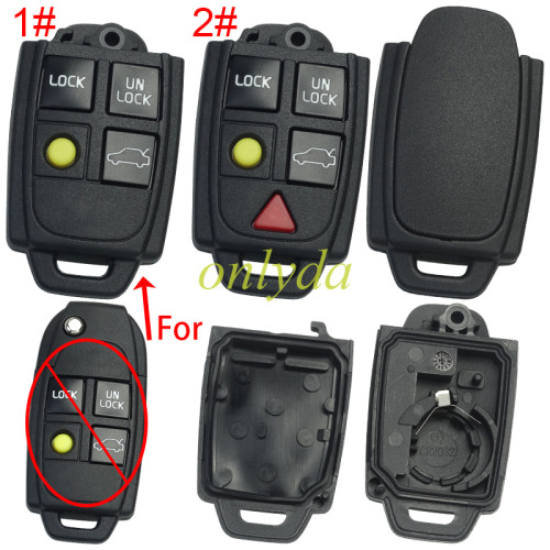 For Volvo remote key shell without key head and without badge