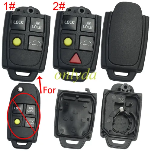 For Volvo remote key shell without key head and without badge