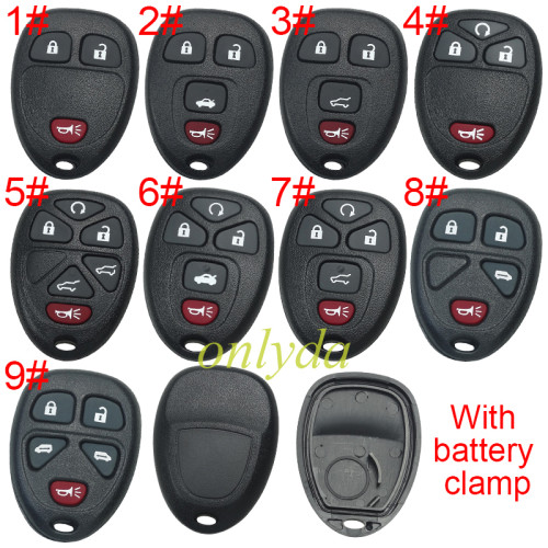 For GM Buick remote key shell with battery holder, pls choose the button