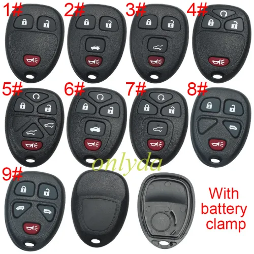 For GM Buick remote key shell with battery holder, pls choose the button