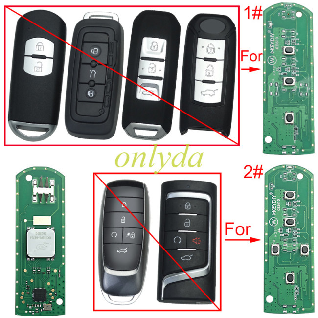 KEYDIY Remote key 3button ZB44-3/ZB44-5 smart key for KDX2 and KD MAX  ONLY PCB