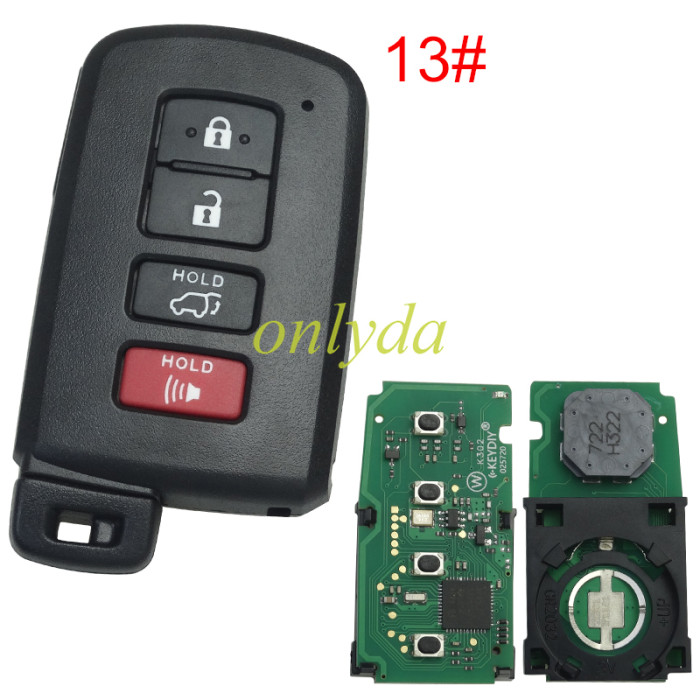 KEYDIY TB01 KD Smart Key Universal Remote Control With 8A/Toyota H chip ,please choose the key shell
