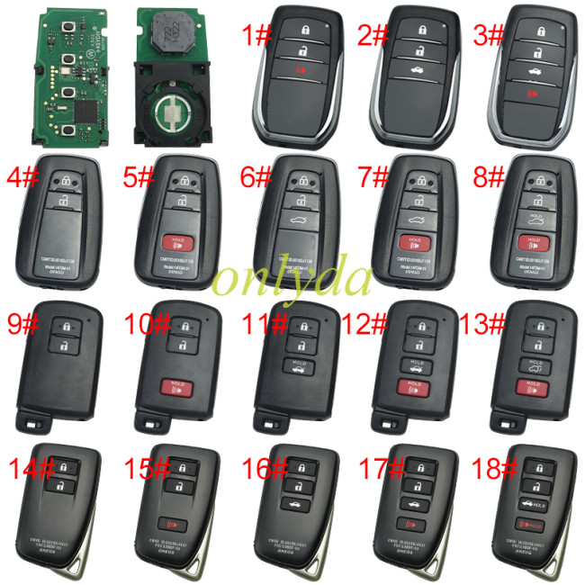 KEYDIY TB01 KD Smart Key Universal Remote Control With 8A/Toyota H chip ,please choose the key shell