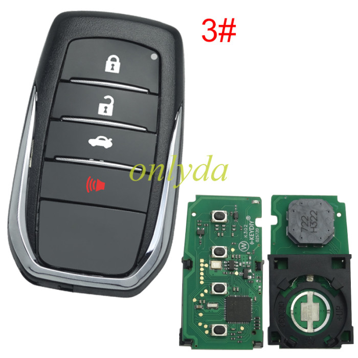 KEYDIY TB01 KD Smart Key Universal Remote Control With 8A/Toyota H chip ,please choose the key shell