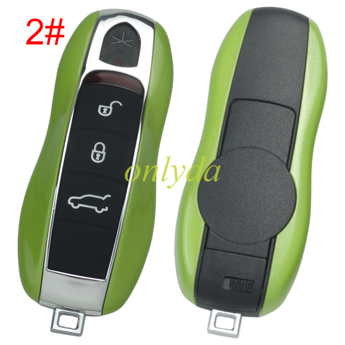 Porsche  3 button remote key blank in 7 color， please choose which one color do you need？