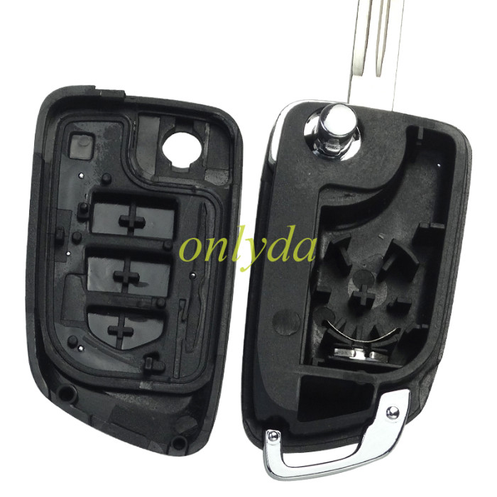 For Dongfeng 3 button  remote key blank with blade with battery clip