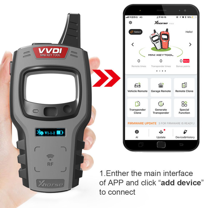 Xhorse VVDl Mini Key Tool Automotive Remote Key Programmer for lOS Android global version (PLEASE pay attention！！ it is newest version, not included free 48 token anymore)