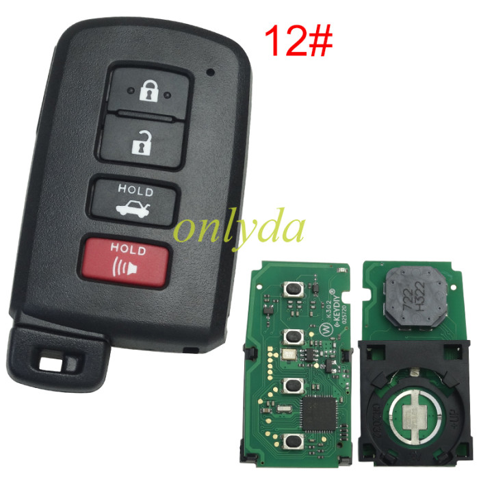 KEYDIY TB01 KD Smart Key Universal Remote Control With 8A/Toyota H chip ,please choose the key shell