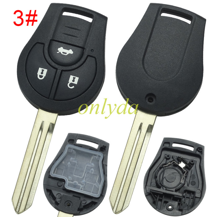 For Nissan  remote key blank without badge pls choose button model