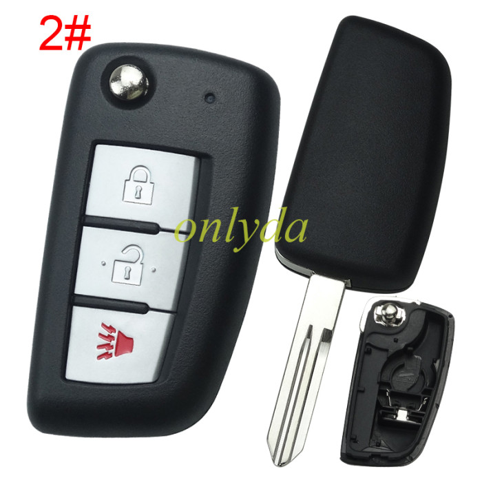 For Nissan remote key blank without badge, blade NSN14 (length 40mm) , pls choose button model