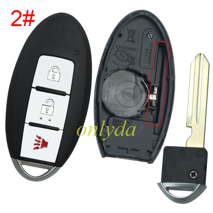 For Nissan remote key blank without badge ,T-shaped interior. pls choose button model