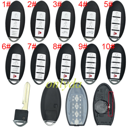 For Infinite remote key blank without badge ,T-shaped interior. pls choose button model
