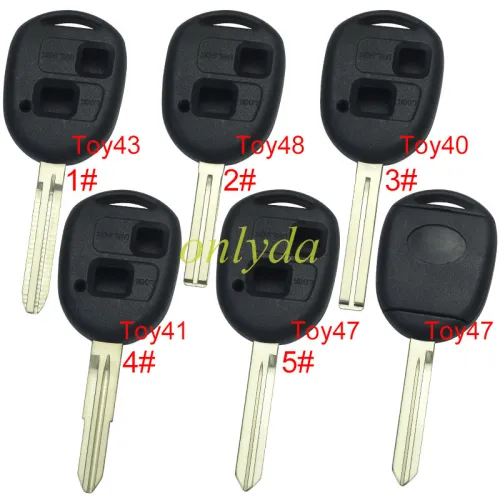 Super Stronger GTL shell  Toyota upgrade 2 button key shell with badge , pls choose blade model