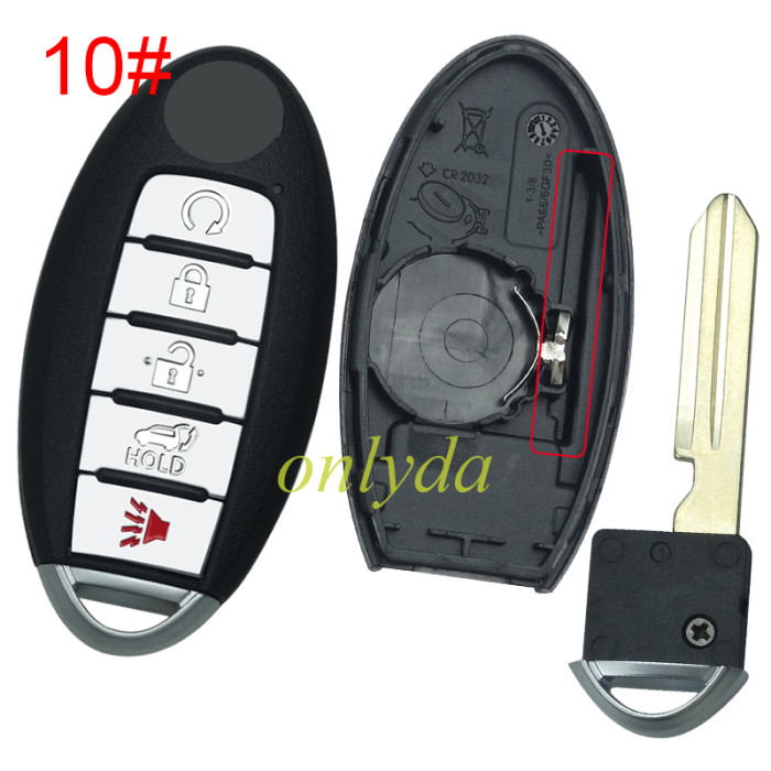 For Nissan   remote key blank with Nissan original badge ,without  buckle,With light hole for new model, pls choose button model